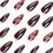 Shop Fall Press On Nails - Almond Fake Nails in Dark Brown with Designs | 24PCS Glossy Acrylic Nails for Women & Girls - Buy Online on GoSupps.com