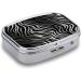 Zebra Print 2-Compartment Pill Box | Portable Decorative Metal Pill Organizer for Pocket & Purse - Buy Online on GoSupps.com