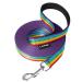 Loutep Rainbow training line for dogs 3 m 5 m 10 m 15 m 20 m 25 m 30 m strong nylons rope extra long leash dog leash with padded handle for large medium-sized and small puppies 25m purple