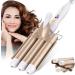 Lockenstab 3 triple barrels - wave iron for hair - 25mm beach waves curly winder wave styler Tourmaline Ceramic Digital temperature display for long/short hair gold