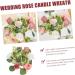 LIFKICH Rose Garland Candle Holder Rings Candlesticks Taper Candle Holders Artificial Floral Candle Wreath Wedding Gift Candle Wreath for Home European Style Decorations Silk Flower Picture 2 23.00X23.00X8.00CM - Buy Online on GoSupps.com