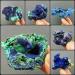 Natural Crystal Rough Natural Azurite Malachite Geode Quartz Crystal Geode Cluster Specimen Teaching Research Reiki Stone Collectible (Size : 4-6cm) - Buy Online on GoSupps.com