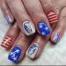 24Pcs 4th of July Press on Nails Short Square Independence Day Fake Nails American Flag Design Nail Art Supplies Full Cover Coffin Artificial Skull False Nails for Women Acrylic Manicure Decorations