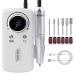 FRUJCDKI Electric Nail Turn 45000RPM Nail Drill Rechargeable Electric Nail File Professional Nail Drill with 6 Drill and Sanding Bands for Acrylics/Gels/Natural Nails (reactionary fig)