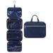 LOVEVOOK Toiletry Bags for Women Hanging Waterproof Travel Wash Bag Makeup Bag with Hook Large Toiletries Cosmetic Organizer Clear for Full Sized Container Navy Blue M