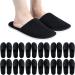 Geyoga 12 Pairs Spa Slippers - Unisex Fluffy Coral Fleece Closed Toe Disposable Slipper for Home & Hotel - Black - Buy Online on GoSupps.com