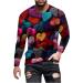 Men's Long Sleeve Tunic Sweatshirts - Comfy Designer Blouse Pullover Tee - Blue X-Large Fashion Top - Buy Online on GoSupps.com