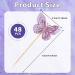 48 Pcs Glitter Butterfly Cupcake Toppers Purple Butterfly Cupcake Toppers 3D Double Layers Cupcake Topper Decorations Stand Food Picks Decorations for Butterfly Theme Birthday Party Wedding Supplies - Buy Online on GoSupps.com