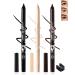 Black Nude Brown Colored Eyeliner Pencil Set-3Pcs Multi-Use Gel Eye Liner Eyeshadow Pen Waterproof Smudgeproof Long Lasting Water Line Pencil Professional Eye Makeup for Women with Pencil Sharpener 01 Black+03 Nude +06 Brown