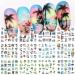 Summer Palm Tree Nail Art Stickers  Water Transfer Coconut Tree Nail Decals for Nail Art  Tropical Style Ocean Beach Nail Design Sticker for DIY Nails Design Manicure Tips Decorations 12pcs Multi