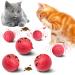 6Pcs Cat Ball Toy Interactive Cat Toy Playset, 3 Large Meal-Dispenser Balls and 3 Built-in Bell Balls, Interactive Cat Ball for Food or Treats, Cat Toy Ball for Small or Large Cats Red