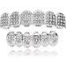 Decorative Teeth Iced Out Zircon Vampire Grills Rapper Hip Hop Braces Plated Gold Grills Silver upper teeth - Buy Online on GoSupps.com