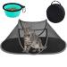 DOYOO Cat Tent Outdoor, Pop-Up Pet Enclosure Tent Suitable for Cats and Small Animals,Foldable Indoor Playpen Portable Exercise Tent with Carry Bag and Collapsible Pet Bowl Grey
