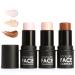Contour Sticks Face Highlighter Makeup Bronzer Concealer Cream 3D Shimmer Highlight Contouring Stick Long Lasting Set 3 pcs
