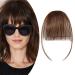 Clip in Bangs 100% Remy Real Hair Air Pony Hair Part Extension Fringe One Piece Extension Temple natural smooth medium brown #4 Air Pony-3g