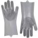 Dishwashing Gloves - Reusable Silicone Dishwashing Gloves Waterproof Household Cleaning Tools for Shower Room Car Cleaning Pet Care Clothes Quilt Light Gray - Buy Online on GoSupps.com