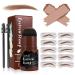 Eyebrow Stamp Stencil Kit  Professional Waterproof Adjustable Long Lasting Buildable Eyebrow Powder Stamp Makeup Tools with 10 Styles Reusable Eyebrow Stencils  2 Eyebrow Pen Brushes(Medium Brown) 13 Piece Set Medium Bro...
