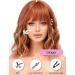 Wokestar Ginger Highlights Bob Wig | Curly Wavy Synthetic Wig with Neat Fringe for Women - Buy Online on GoSupps.com