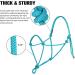 Harrison Howard Super Sturdy Horse Rope Training Halter - 1/4 Inch Stiff Cord - Turquoise Yearling - Buy Online on GoSupps.com