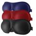 LEEKEN 3D Eye Mask for Sleeping Machine Washable Sleep Mask for Women 3PC Eye Blinder Set (Black+Blue+red)