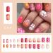 Buy Pink Press On Nails | Rainbow Flower French Tips | 24Pcs Summer Acrylic Stick On Nails for Women & Girls - Buy Online on GoSupps.com
