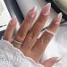 NLOOKS Almond Shape Short Stick on Nails Kit with Pink Wave Designs- False Nails Set for Women with Nail Glue (LANL-2COLORS) - Buy Online on GoSupps.com