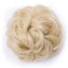 Hair Tie Bun Extensions - #613C Bleached Blonde Updo with Elastic Band | Natural Thickness Hairpiece - Buy Online on GoSupps.com