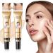 LSxia 2Pcs Liquid Concealer Foundation Set  Waterproof Foundation Moisturizing Foundation Makeup Full Coverage Foundation Face Cream Foundation Hide Concealer Makeup For All Skin (Ivory)