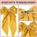 ZhongShuang Yellow Hair Bow Yellow Big Hair Bows for Women Solid Color Bow Hair Clips with Long Ribbon French Barrette Clip Soft Satin Silky Hair Bows Cute Gifts for Women Girls - Buy Online on GoSupps.com