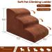 Kphico Sturdy 3 Tiers Foam Dog Stairs for High Beds - Non-Slip Pet Steps for Small Dogs & Cats - 15.7 High Dog Ramp - Extra Wide & Deep - Includes Pet Hair Remover Roller - A-Brown - Buy Online on GoSupps.com