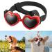 Sunglasses for dogs UV protective glasses dog glasses Windproof adjustable heart shape dog glasses anti -fitting glasses & waterproof for small dogs (red)