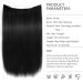 Yamel Invisible Wire Hair Extensions 16 Inch Natural Black Long Silky Straight Synthetic Hairpieces Secret Hair Extensions for Women Black 16 inch - Buy Online on GoSupps.com