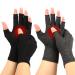 2 Pairs Arthritis Gloves Women Men Fingerless Compression Gloves for Pain Relief for Carpal Tunnel Typing Driving Black+Grey Small