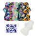 6pcs/Set Resuable Washable Incontinence Pads Waterproof Organic Bamboo Menstrual Pads Sets Including 5pcs Heavy Flow Resuable Menstrual Pads Cloth Mama Sanitary Napkins + 1pc Mini Wet Bag