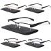 BLS BLUES 5 PACK Men's Costume Eyewear Reading Glasses Metal Frame Eyeglasses Lens (1.25X)