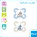 MAM Start Schnuller 0-2 Months (2 Pieces) - Baby Pacifiers with Self-Sterilizing Travel Case | Newborn Essentials in Blue/White - Buy Online on GoSupps.com