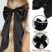 2 Pcs Big Hair bow Hair Bows for Women Bow Hair Clip Elegant Solid Color French Barrette Bows For Hair With Long Silky Satin Hair Barrettes Accessories Bow Hair Clips for Women Girl(Black+Red) - Buy Online on GoSupps.com