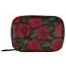 Pfrewn Pill Organizer Case Retro Red Rose Travel Pill Box with Zipper 7 Day Portable Small Weekly Vitamin Medicine Supplement Holder Pouch Bag for Women Men