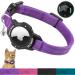Airtag cat collar with a bright Apple Air Tag holder cat necklace with safety lock & elastic elastic band for kittens cats and puppies (cats and puppies 23-33cm purple) cats and puppies 23-33cm purple
