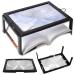 3X Magnifying Glass with LED Light for Reading Page Magnifier for Reading Full Page Rectangle Lighted Magnifier Large Viewing Area for Low Vision Person and Seniors