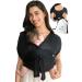 Konny Baby Carrier Original AirMesh - Custom Fit Carrier Hassle-Free Easy to Wear Infant Sling Wrap Perfect for Newborn Babies up to 44 lbs Toddlers (Black L) L 02AirMesh-Black