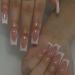 White Glitter French Tip Press on Nails Medium Long Square Fake Nails Shiny Stick on Nails Glossy French False Nails Reusable Full Cover Glue on Nails for Women DIY Manicure Decoration 24Pcs 1-White Glitter French