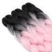 Tess Braids Extensions Ombre 60 cm - Jumbo Kanekalon Hair for Box Braids (Black/Light Pink) - 100g/Bundle - High-Quality Ombre Braiding Hair - Buy Online on GoSupps.com