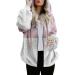 Hanxiulin fleece plush jacket fluffy warm zipper wool jacket ladies fleece jacket long warm winter coat down jacket quilted jacket bladder fleece jacket winter warm trench coat pink xxl