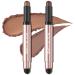FOCALLURE 2PCS No Crease Eyeshadow Stick Shimmer and Matte Cream Eyeshadow Pencil Crayon Long Lasting Waterproof Eye Brightener Stick With Blending Brush Daily Chocolate