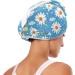White Daisies Blue Hair Towel 2 Pack | Super Absorbent Quick Dry Hair Turbans for Women & Girls - Buy Online on GoSupps.com