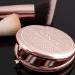 Personalized Rose Gold Round Double Make-Up Mirror with Engraving - Travel Pocket Mirror for Handbags - Perfect Gift for Women - Maverton Labyrinth Design - Buy Online on GoSupps.com