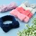 12 Pcs Coral Fleece Spa Headbands for Women - Soft Elastic Hair Bands for Makeup, Washing Face, Shower - Bow Detail - Solid Color Headbands - Buy Online on GoSupps.com