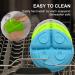 ANTUREBAY Silicone Suction Plates for Babies - Divided Toddler Plates with Spoon Fork - Dishwasher & Microwave Safe - Blue Green Gray - Buy Online on GoSupps.com