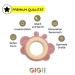 Gigi Kids Baby Butterfly Bite Rings Set - 100% BPA-Free Silicone & Beech Wood Teething Toys for 3 Months + - Pink Yellow & Dark Pink - Buy Online on GoSupps.com